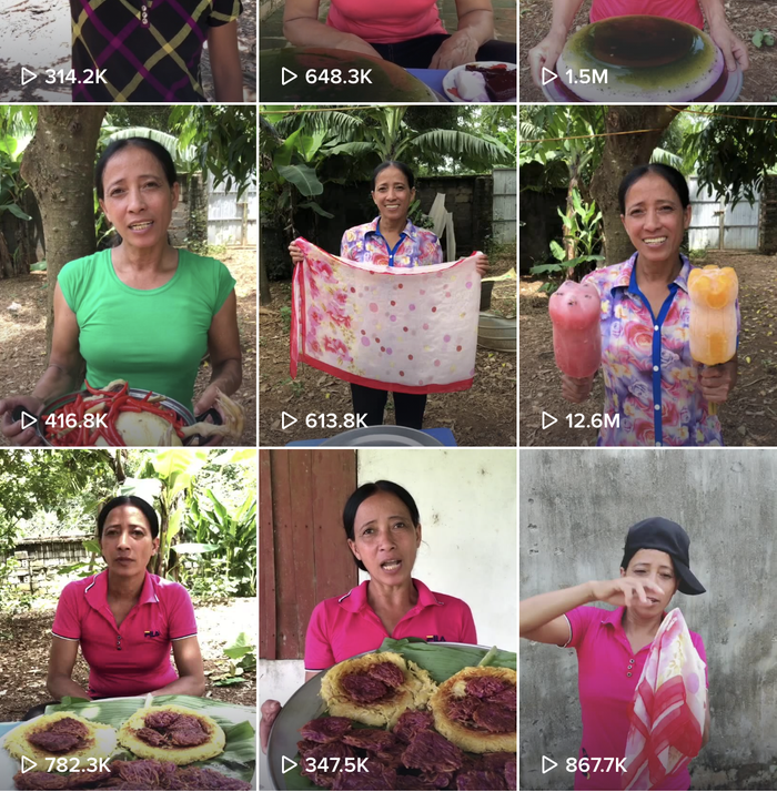 Một video của Bà Lý Vlog trên TikTok thu hút đến 12,6 triệu lượt xem của cộng đồng mạng. (Ảnh chụp màn hình)