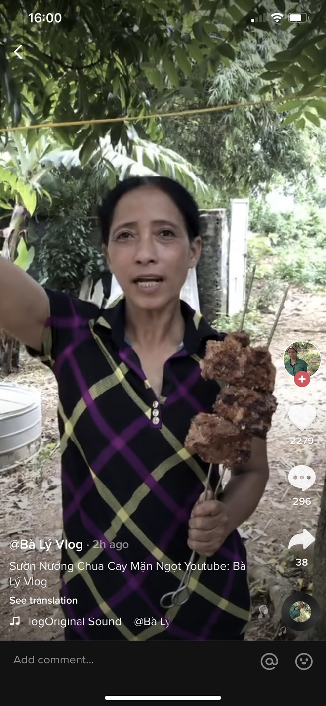 Nội dung của kênh Bà Lý Vlog cũng không khác gì những kênh YouTube của các 'cụ ông, cụ bà' hiện nay. (Ảnh: Bà Lý Vlog)