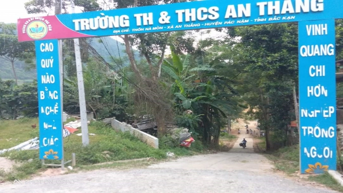 Trường Tiểu học và THCS xã An Thắng, nơi phát hiện sự việc