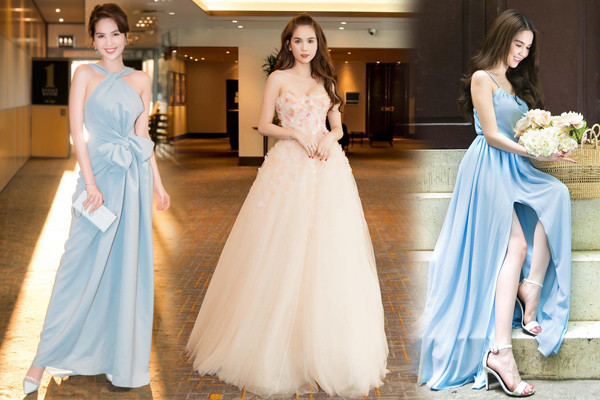 Đâu chỉ khiến công chúng mê mẩn khi thả dáng trong những bộ cánh gợi cảm hay bikini quyến rũ, Ngọc Trinh cũng không ít lần khiến thiên hạ “say sóng” khi thả dáng nữ tính. Tưởng chừng như outfit pastel đơn sẽ làm lu mờ nhan sắc của người đẹp, nhưng cũng không ngăn nổi vẻ đẹp kiêu sa, quyến rũ của Ngọc Trinh