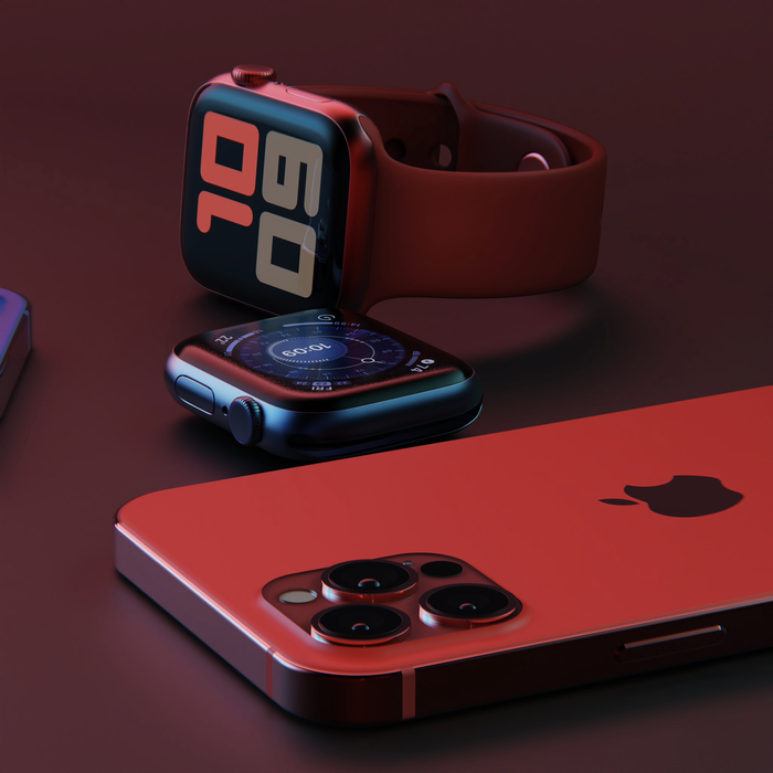 Khả năng phiên bản iPhone 12 sẽ có thêm phiên bản màu đỏ để tạo ra sự đồng bộ với dòng sản phẩm Apple Watch Series 6. (Ảnh: iHacktu Pro)