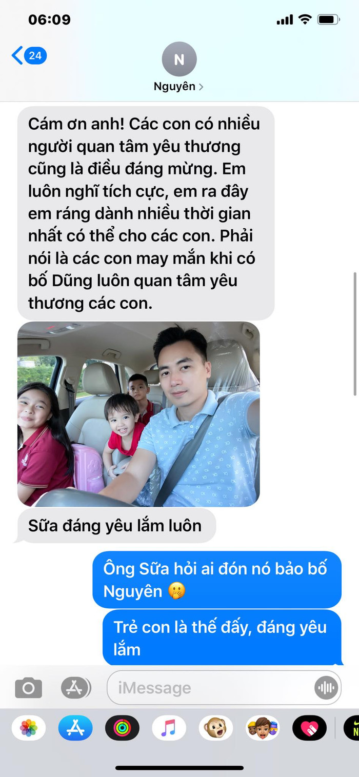 Đoạn tin nhắn 'tình cảm' của hai ông bố