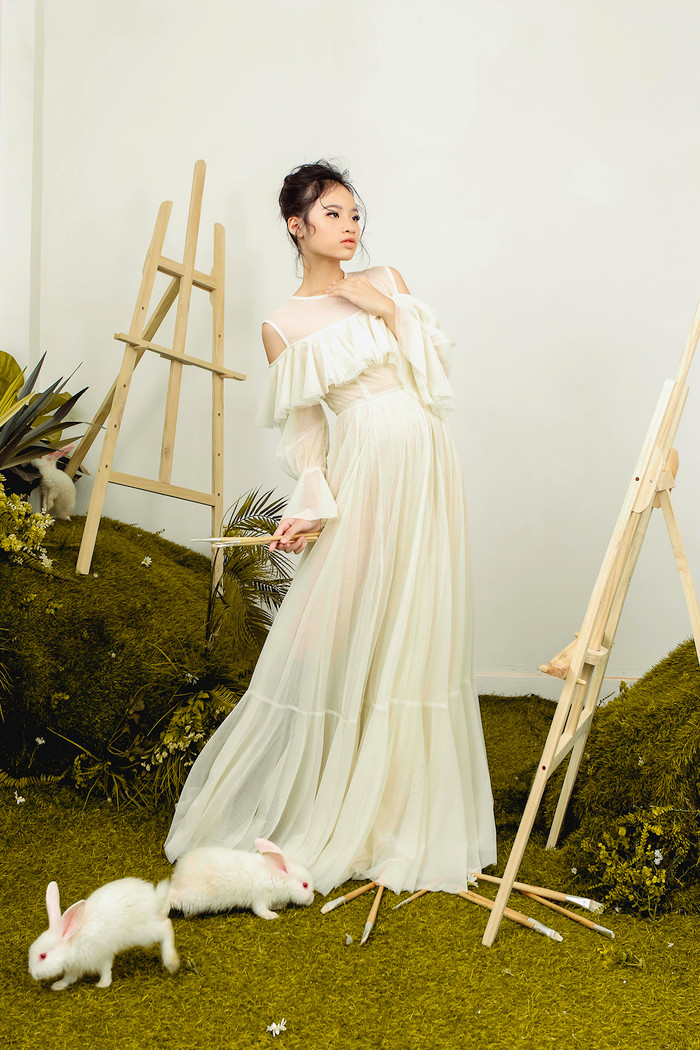 Mẫu nhí Bảo Hà hoá chị Hằng, chụp ảnh ngọt ngào cùng thỏ ngọc Ảnh 16