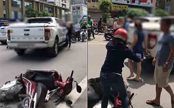 Clip: Bị vợ chặn xe bán tải đánh ghen, chồng lao xuống can ngăn để bồ xách guốc bỏ chạy Ảnh 2