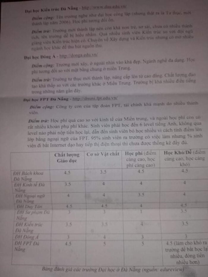 Thư nặc danh gửi đến phụ huynh và thí sinh với những nội dung sai lệch. 