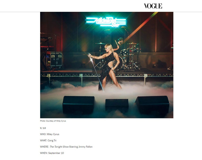 Thiết kế váy của Công Trí nằm trong top 8/10 do tạp chí Vogue bình chọn công bố với các độc giả và các tín đồ 