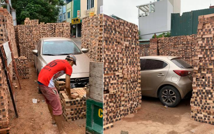 Đỗ xe gần đống gạch, tài xế Mazda méo mặt chứng kiến cảnh tượng éo le khi trở lại Ảnh 2