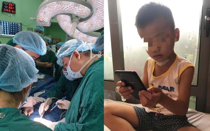 Cứu sống bé trai 7 tuổi bị kéo đâm xuyên cổ, sốc mất máu nặng Ảnh 2