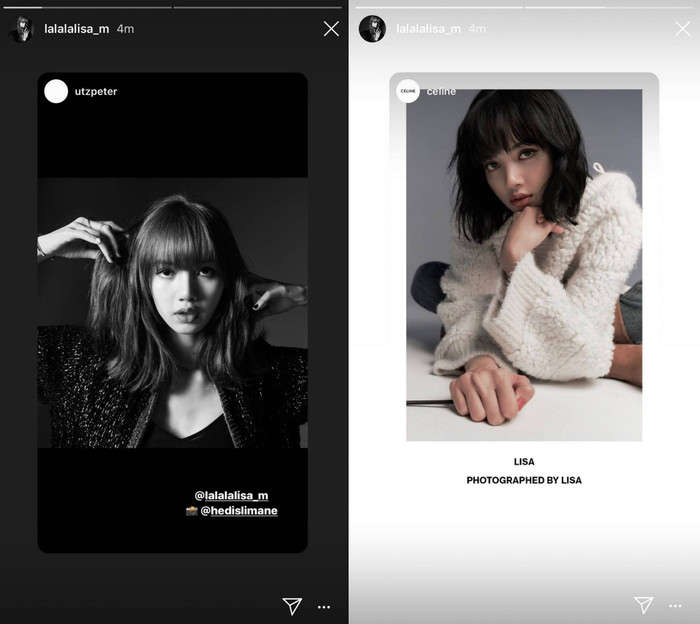 Giám đốc thời trang và sự kiện của hãng Celine cũng nhanh chóng update hình Lisa làm đại sứ trên trang cá nhân @utzpeter 