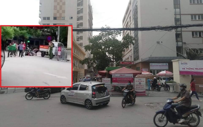 Tài xế xe ôm công nghệ hỗn chiến bằng dao ngay trong sân Bệnh viện E Ảnh 2
