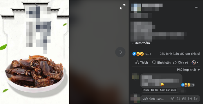 Bài đăng thu hút rất nhiều bình luận và chia sẻ