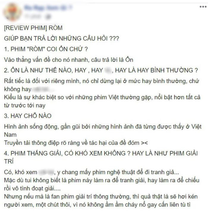 Cư dân mạng đua nhau đăng bài review, đánh giá phim 'Ròm' sau ngày đầu công chiếu Ảnh 11