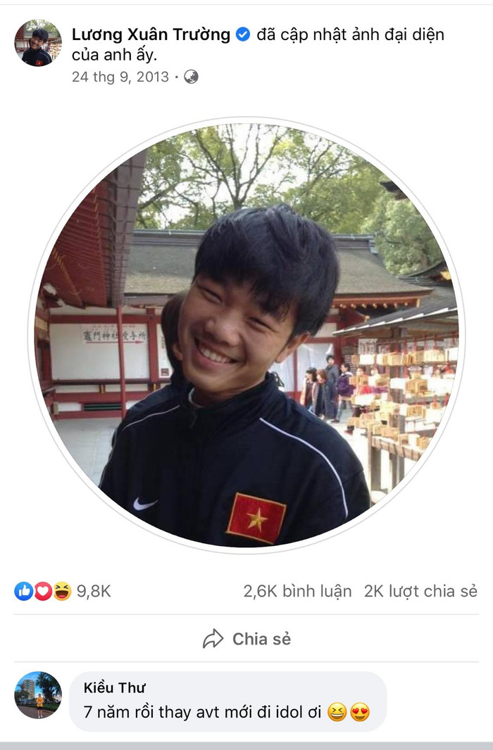 7 năm không thay ảnh đại diện, Xuân Trường được fans nhắc nhở đổi hình mới Ảnh 1