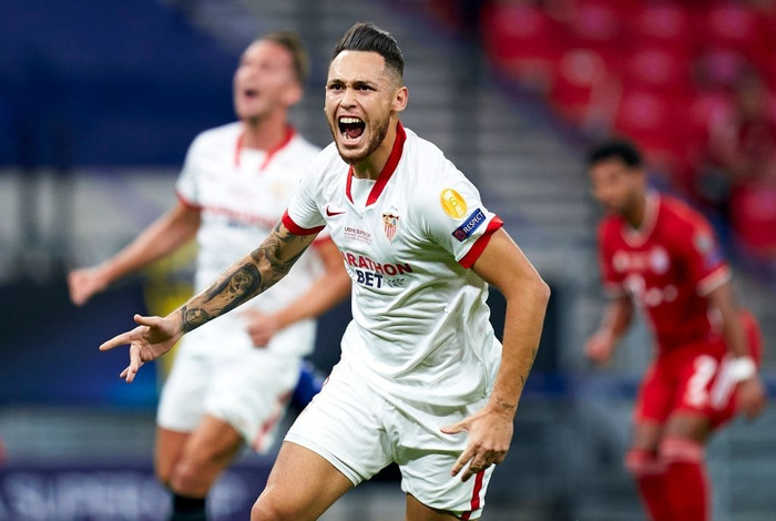 Lucas Ocampos mở tỷ số cho Sevilla.