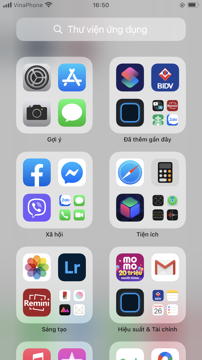 Ứng dụng mà bạn ẩn khỏi màn hình chính giờ đây chỉ còn xuất hiện trong 'Thư viện ứng dụng'.