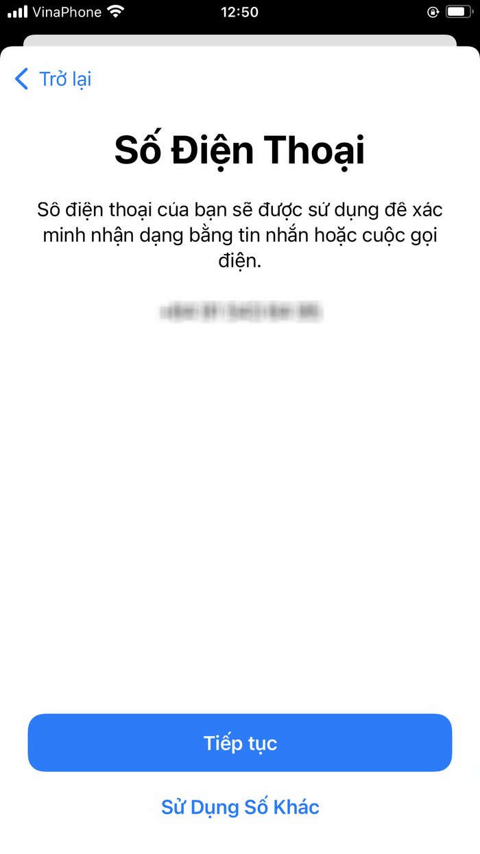 Sau khi tạo xong mật khẩu, bạn hãy cung cấp số điện thoại cá nhân để nhận được mã xác minh của Apple cho các trường hợp sau này.