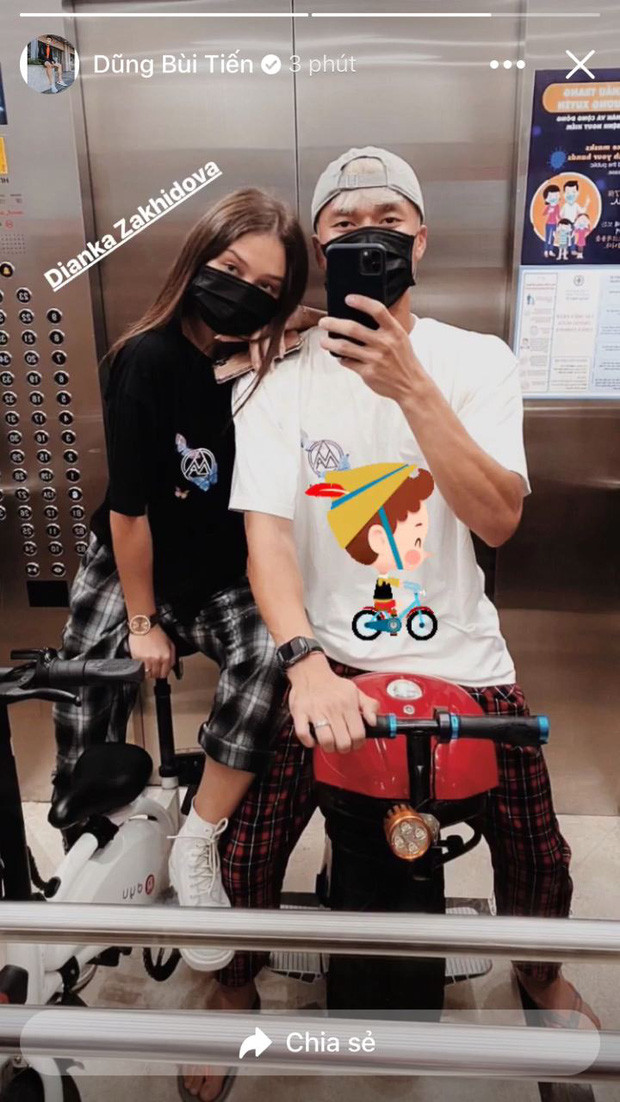 Bùi Tiến Dũng đang vô cùng hạnh phúc bên nàng mẫu Dianka.