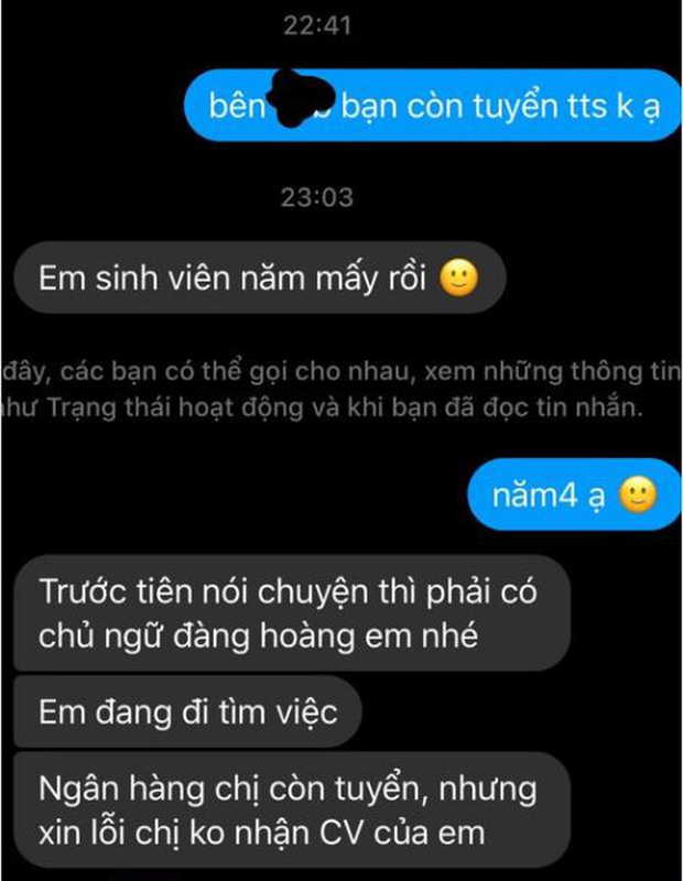 Màn đối thoại gây mất thiện cảm với người tuyển dụng ngay từ câu đầu tiên của nữ sinh 