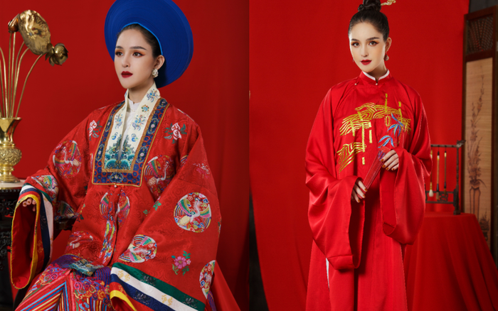 Á hậu Hoàng Anh đẹp kiêu sa đài các trong thiết kế cổ phục Việt Ảnh 2