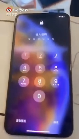 Tính năng Face ID trên máy đã không hoạt động mà chuyển sang bắt đăng nhập bằng mật khẩu khi ai đó khởi động màn hình. (Ảnh: Weibo)