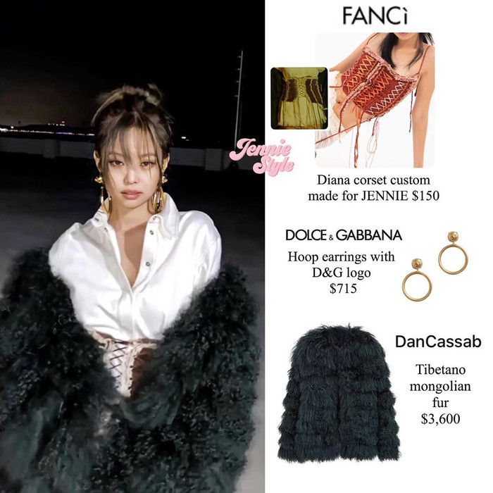 Áo lông khoác ngoài gần 85 triệu đồng trong khi đó đôi bông tai to tròn có giá gần 17 triệu đồng