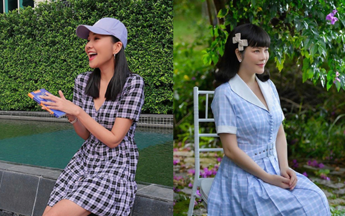 Thanh Hằng, Lý Nhã Kỳ diện đồ ca rô, đẹp và cổ điển đến nao lòng Ảnh 2