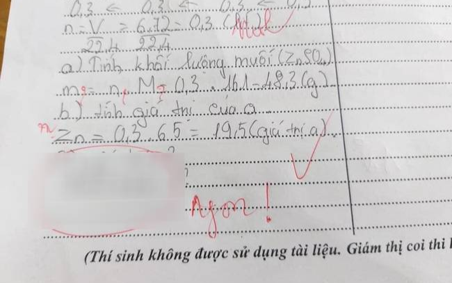 Nam sinh cả gan thách đố giáo viên trong bài kiểm tra, mà hồi đáp của giáo viên với duy nhất chữ 'ngon' khiến CĐM cười ngất Ảnh 2