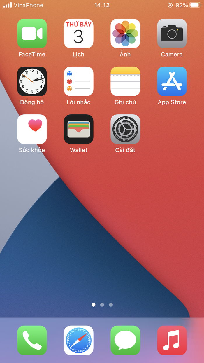 Sau khi cập nhật thiết bị lên iOS 14, bạn hãy vào Cài đặt.