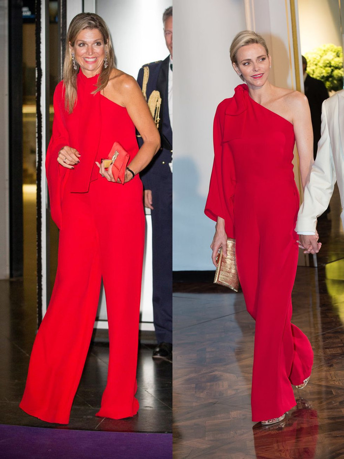 Nữ hoàng Maxima của Hà Lan đến buổi khai mạc mùa giải mới của dàn nhạc Koninklijke ở Amsterdam trong bộ jumpsuit của Valentino. Công chúa Charlene của Monaco cũng mặc bộ đồ đậm chất mùa thu tới dự Dạ tiệc của Hội Chữ thập đỏ ở Monte-Carlo. 