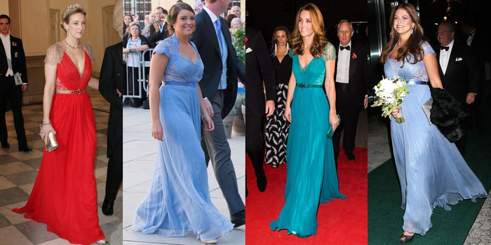 Chiếc váy của nhà thiết kế Jenny Packham được yêu thích bởi 4 nhân vật hoàng gia: Công chúa Alexandra của Sayn-Wittgenstein-Berleburg, công chúa Alexandra của Luxembourg, nữ công tước xứ Cambridge và công chúa Madeleine của Thụy Điển. 