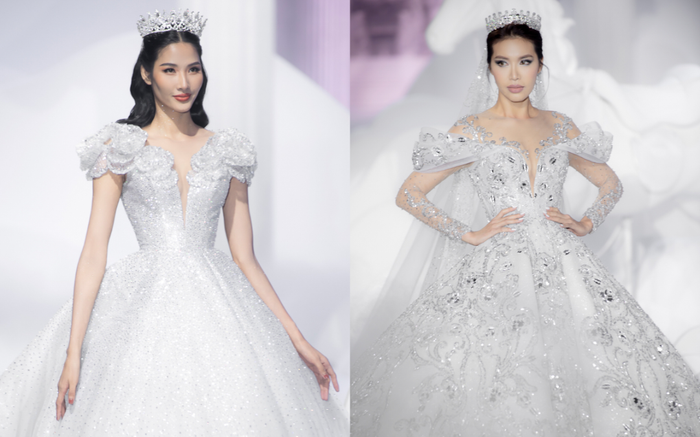 Hoàng Thuỳ, Minh Tú diện váy cưới quá sức lộng lẫy khiến fan tê liệt Ảnh 2