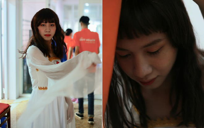 Hóa thân vào vai chị Hằng, nam sinh bỗng nhiên 'nổi như cồn' vì ngoại hình chẳng kém cạnh các bạn nữ chính hiệu Ảnh 2