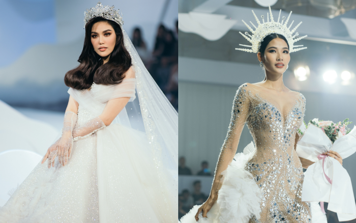 Á hậu Hoàng Thùy, Lan Khuê khiến khán giả ngẩn ngơ khi diện váy cưới xa hoa Ảnh 2
