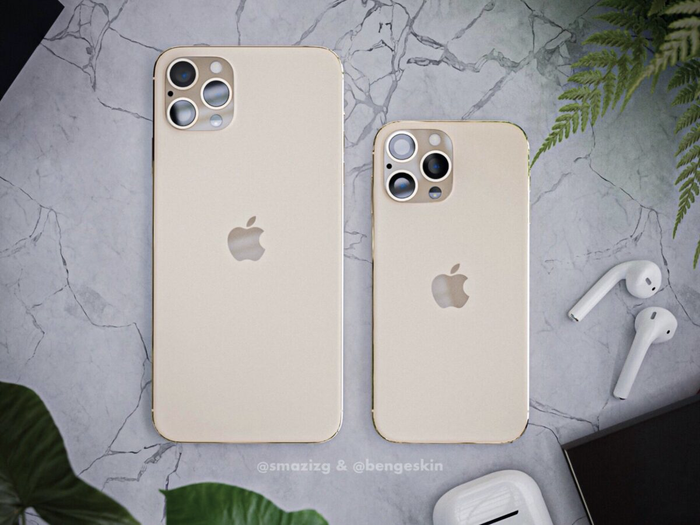 iPhone 12 dự kiến sẽ xuất hiện trong một sự kiện diễn ra vào giữa tháng 10/2020. (Ảnh: @smazizg & @bengeskin)