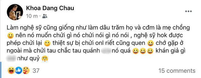 Châu Đăng Khoa gây tranh cãi khi 'đăng đàn' gọi khán giả là 'quỷ', sẵn sàng ăn thua đủ nếu bị chửi trực tiếp ở ngoài Ảnh 1