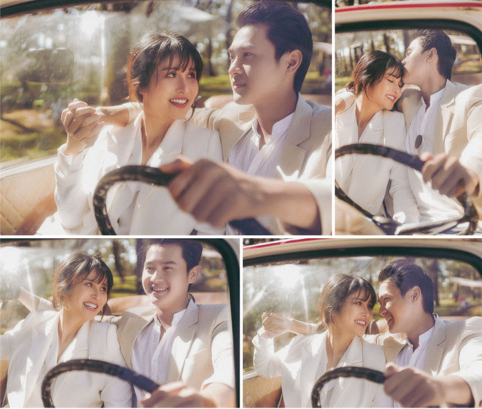 Thảo Trang và chồng trẻ ngọt ngào trong suit trắng 