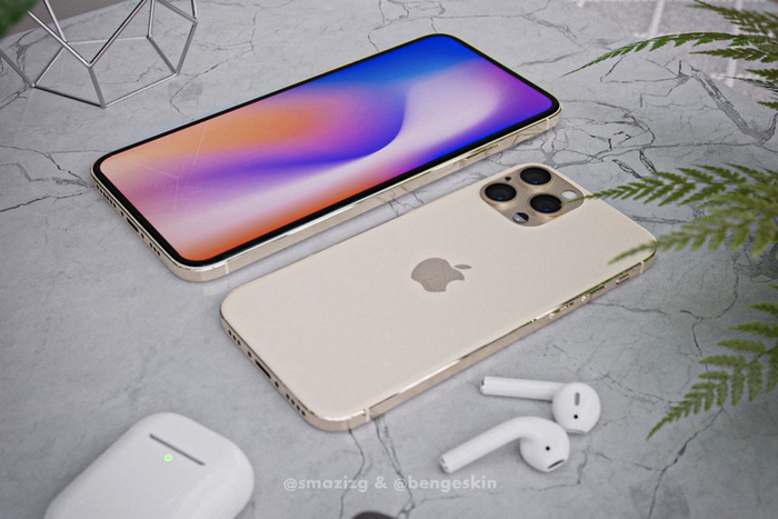 iPhone 12 sở có ngoại hình cực kỳ hấp dẫn nếu Apple thay Face ID bằng cảm biến vân tya ở nút nguồn. (Ảnh: @smazizg & @bengeskin)
