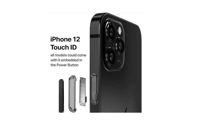 Hình ảnh cho thấy iPhone 12 được trang bị cảm biến vân tay ở nút nguồn. (Ảnh: GizChina)