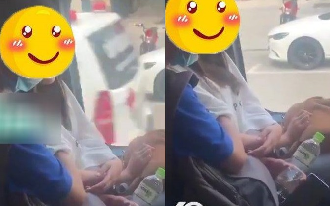 Cặp đôi ngồi trên xe buýt đông hành khách nhưng 'bàn tay hư' của chàng trai đặt sai vị trí khiến nhiều người ngao ngán Ảnh 2