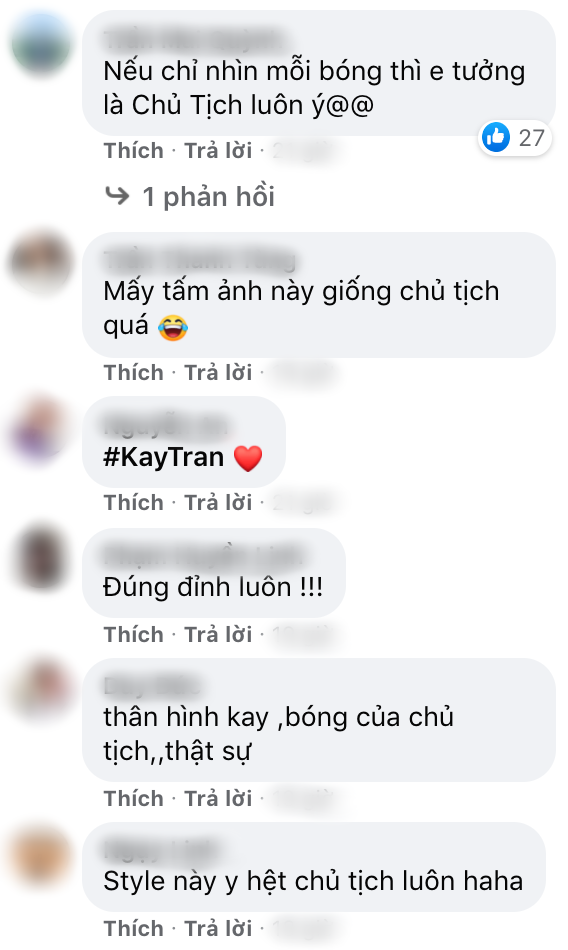 Cư dân mạng đồng loạt gọi tên chủ tịch khi xem ảnh của Kay.