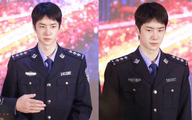Vương Nhất Bác khoác áo cảnh sát khi nhận huân chương, gợi nhớ đến hình ảnh trong vai diễn mới Ảnh 2