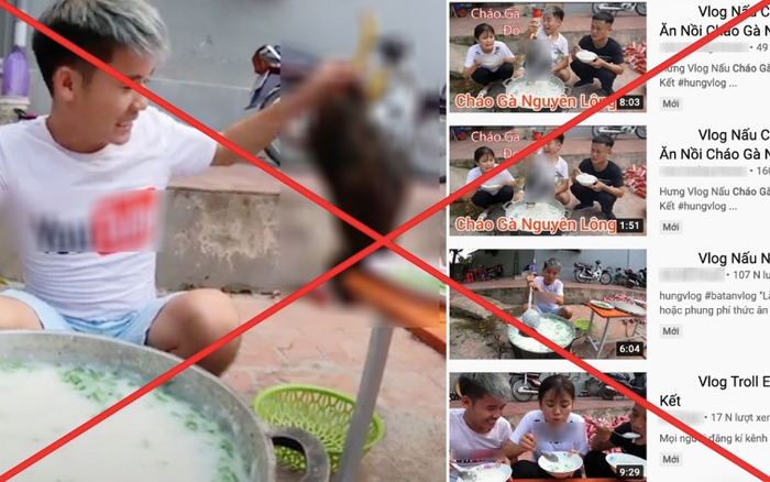 Nguyễn Văn Hưng cùng kênh Hưng Troll khiến cộng đồng mạng bức xúc vì những video có nội dung nhảm nhí. Ảnh chụp màn hình