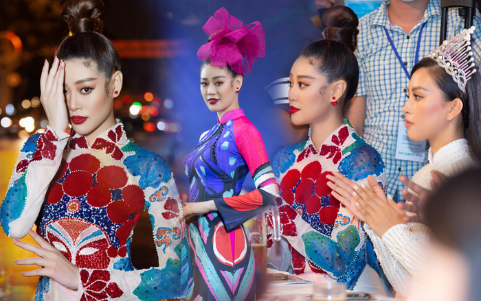 Khánh Vân diện áo dài rực rỡ, lần đầu đọ sắc cùng Tiểu Vy: 2 đương kim hoa hậu Việt Nam, ai hơn ai? Ảnh 2