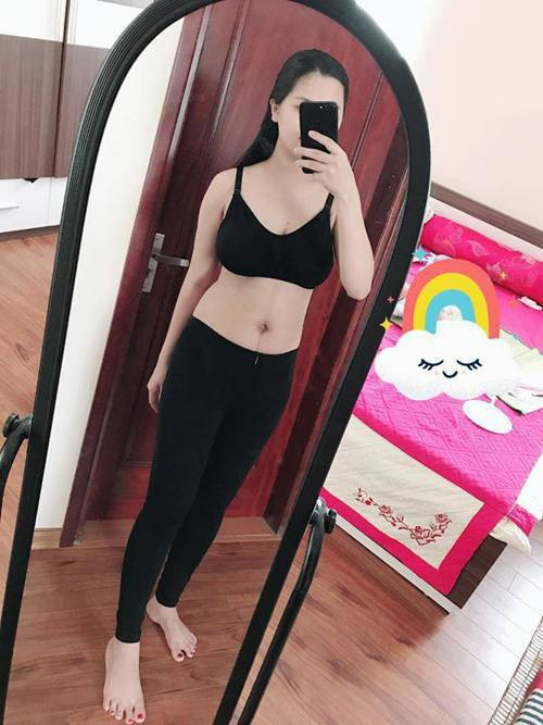 Sau khi sinh con, cô nàng cũng nhanh chóng lấy lại vóc dáng chuẩn