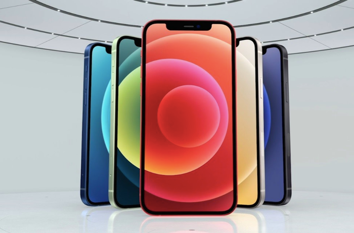 iPhone 12 và iPhone 12 mini có sườn máy từ nhôm và hai mặt kính. Ảnh chụp màn hình