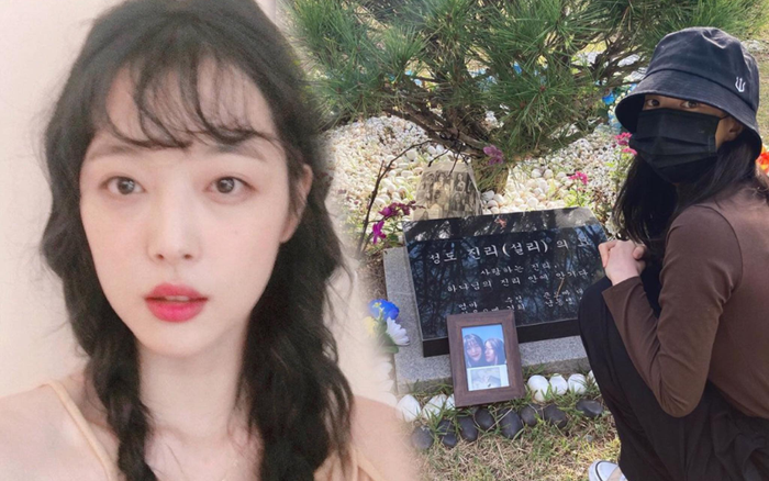 Sao Hàn đến viếng mộ Sulli trong ngày giỗ đầu: 'Xin lỗi vì đã khóc!' Ảnh 2