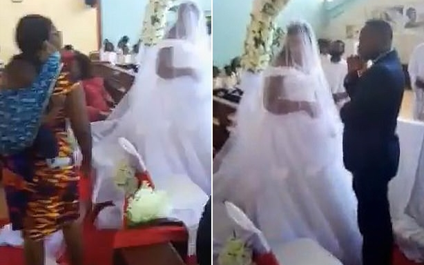 Người phụ nữ mang con xông vào hôn trường tuyên bố chú rể là chồng mình, thái độ của cô dâu còn sốc hơn Ảnh 2