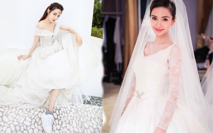 Fan ngây ngất vì Địch Lệ Nhiệt Ba & Angelababy mặc váy cưới đẹp như công chúa cổ tích Ảnh 2