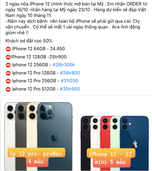 Một người nhận order hàng xách tay iPhone 12.