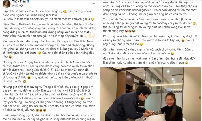 Thủy Tiên update số tiền quyên góp 40 tỷ, viết tâm thư xúc động cập nhật tình hình sau 3 ngày ra Huế cứu trợ Ảnh 2